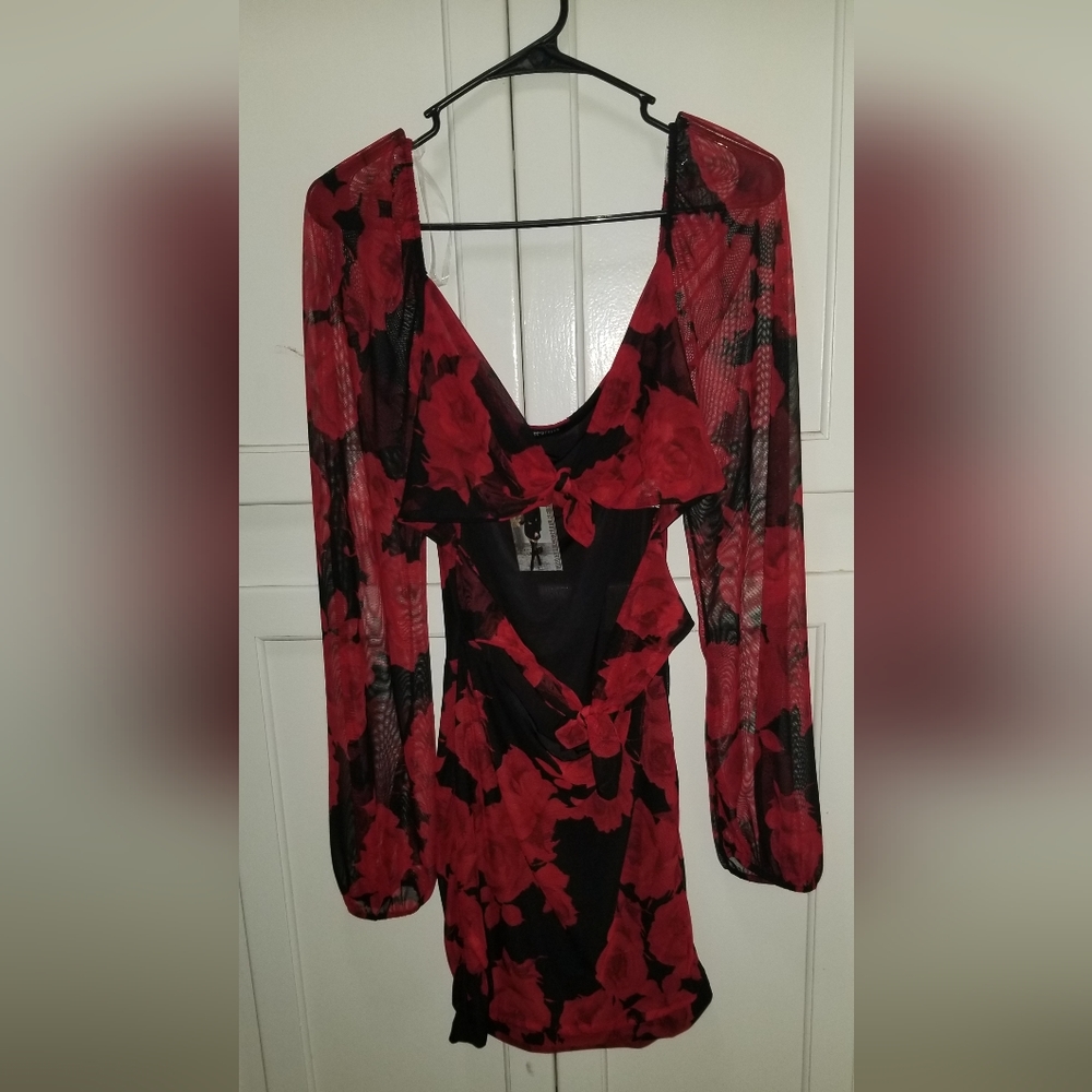 Rose print dress